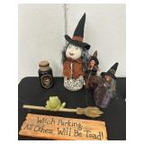 Group of Halloween Decor Witches sign and Tonic
