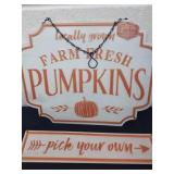 14x11-in metal farm fresh pumpkin sign