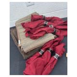 Tablecloth placemats napkins with rings