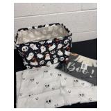 New ghost fabric basket with yard flag and two
