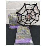 Giant mega spider webs with spider web decor