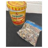 Bag of stones with vintage nu made peanut butter