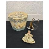 5ï¿½ glass swan  vintage doll decorative box