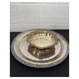 20ï¿½ silver plated platter  and bowl
