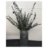 13ï¿½ metal vase with fake greenery