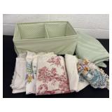 Fabric organizers with doilies