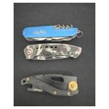3 pocket knifes