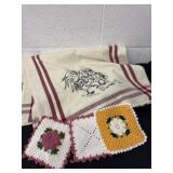 Rooster hand towels and coaster