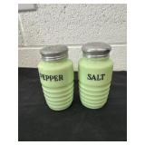 vintage ribbed 'beehive' salt and pepper shakers