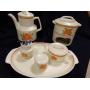 Lenox Temper-ware Fire Flower Fondue Pot & Set