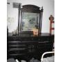 Black Dresser w/door in center; Mirror-large