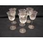 Floral Etched Clear Glass Goblets (6)