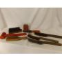 6 Wire brushes, plastic mallet, red cow bell