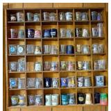 Assorted Shot Glasses w/Display Shelf