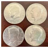 4 - Kennedy Half Dollars