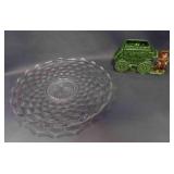 Vintage Green Stage Coach Pottery Planter w/