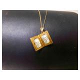 1/20 12K Gold Filled Book Locket w/OLD Black,