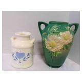 Hand Painted Ceramic Milk Can, Roseville
