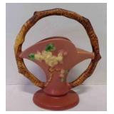 Roseville Apple Blossom Handled Basket