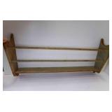 OLD Wall Mount Wooden Magazine Newspaper Rack 21"