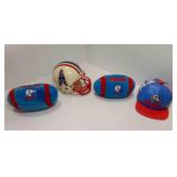 Houston Oilers 2 Plush Footballs - Plastic Riddell