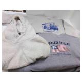 2 Adult XL Enid High School Sweatshirts, Small