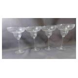 Set Of 4 Glass Margarita Glasses