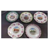 5 Souvenir Plates Of Enid, OK w/Floral