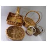 5 Woven Wood Baskets