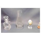 Glass Perfume Bottle w/a Faceted stopper, Hand