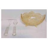 Jeannette Glass Lombardi Amberina Oval Footed