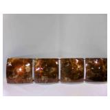 Metal Wall Hanger Brown Black Copper Tone 4 Square
