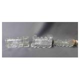 3 Locomotive Train Glass Candy Containers 1 Has