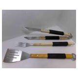 3 Piece Oversized BBQ Grill Utensils Stainless