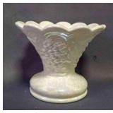 Ivory Cream Colored Ceramic Vase w/a Raised