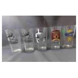 5 Advertising Glasses 6" Tall - 2 25th