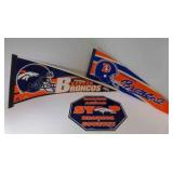 Denver Broncos 2 Pennants 12" X 29ï¿½", Danger