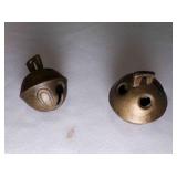 2 Antique Brass Crotal Sleigh Bells