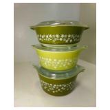 3 PYREX Spring Blossom Crazy Daisy Casserole
