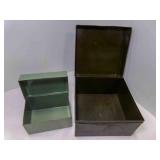 2 Metal Boxes w/Hinged Lids