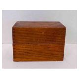 Wooden Index Card Box W/Dividers