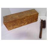 Wire Brush w/Scraper, Wooden Box w/Hinged