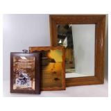 14" x 11" wood Frame Hanging Mirror, Friendship