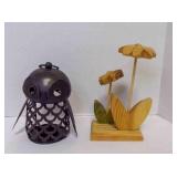 Decorative Wooden Carving of Flowers On A