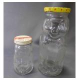 2 Clear Glass Pig Shaped Coin Banks - 7ï¿½" Tall