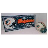 Miami Dolphins Football Locker Room Sign 19X8