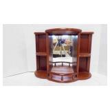 Wood Display Case Curio Cabinet w/Mirror,