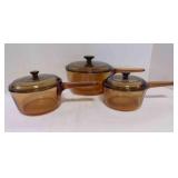 Visions Cookware 3- Piece covered Saucepan Set