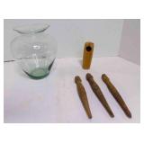 3 Wooden Tent Peg, An Unidentified Wood Craft