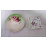 Porcelain Square Dish, Hand-Painted Porcelain